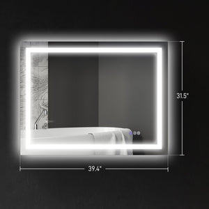 English Elm Homcom Led Bathroom Mirror - Anti-Fog, Dimmable, Dual Lighting, 39" X 32", Smart Memory Features W2225P229190