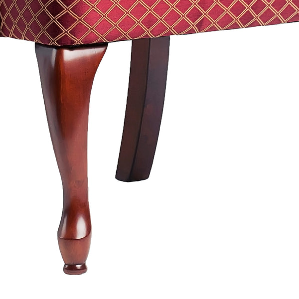 English Elm DeLaney Hardwood Gooseneck Arm Chair with Jacquard Diamond Fabric, High Back Comfort & Durable Build Red B050P229956