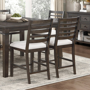 English Elm Classic 7-Piece Counter Height Dining Set - Extendable Dark Espresso Table & Upholstered Chairs B011S01908