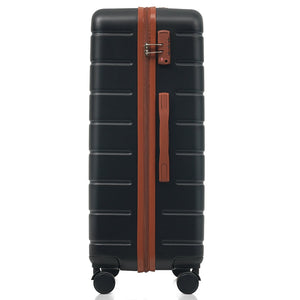 English Elm Premium Abs Hardshell 3 Piece Suitcase Set with Tsa Locks and Spinner Wheels Black+Brown N726P296022A
