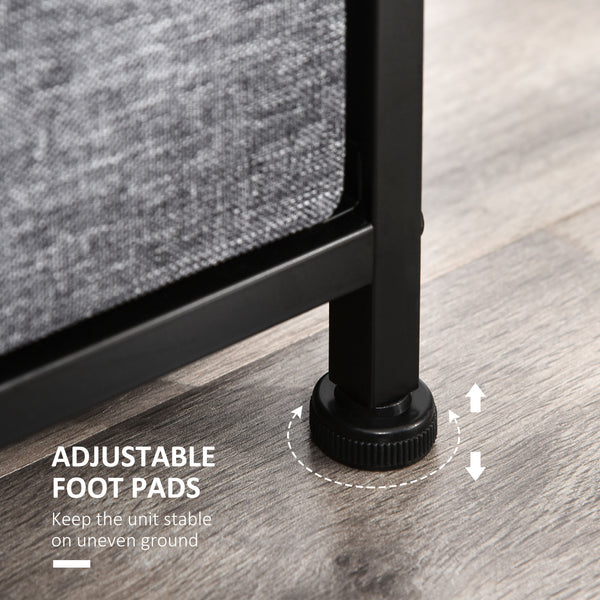 English Elm HOMCOM 8-Drawer Fabric Dresser Tower with MDF Top, Steel Frame, Anti-Tip Design for Bedroom W2225P229649