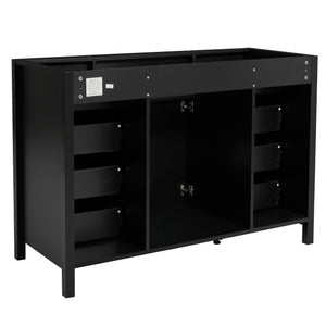 English Elm Christopher Knight Home® - 47" Bathroom Vanity Cabinet Base with 2 Soft-Close Doors & 8 Drawers, Pine Legs, Modern Classic Appeal Black N759P337621B
