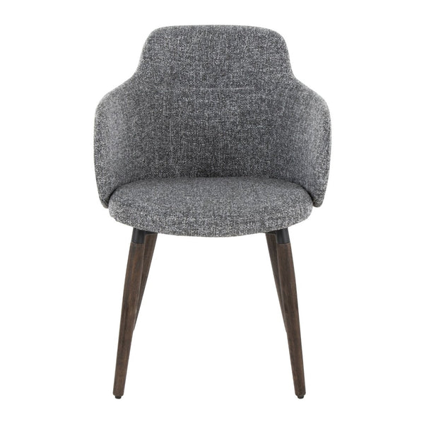 English Elm Dining/accent Chair Set of 2 Walnut Wood Legs Grey Upholstered Farmhouse Seating B202S02191