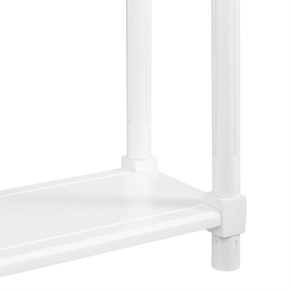 English Elm Narrow End Tables Set of 2 with Open Lower Shelf Slim Wood Living Room Accent White B2751P436466