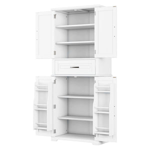 English Elm Christopher Knight Home® - Bathroom Storage Cabinet with Doors Drawer and Adjustable Shelves — MDF Build, Anti-Tip Safety, Modern Appeal White N759P241667K