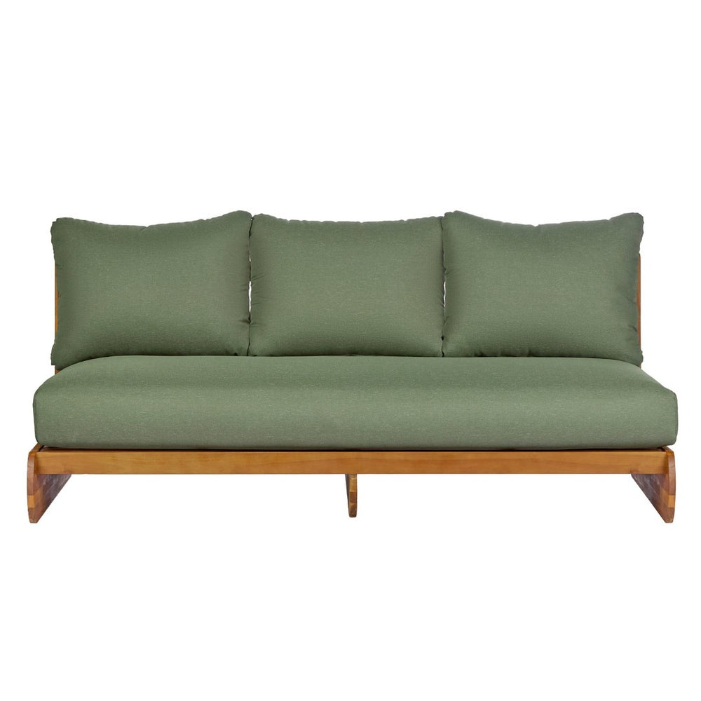 English Elm Outdoor Acacia Wood Three Seat Sofa with Thick Foam Cushions for Patio Living N773P302635G