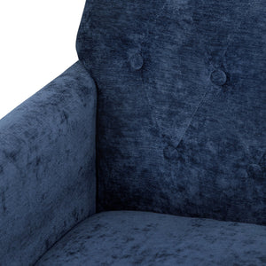 Crestview Collection Modern Accent Chair - Stylish Upholstered Furniture With Button Tufting And Gold Legs For Any Room Navy Polyester Evfzr4352cnvy