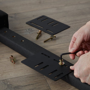 English Elm Generic Rectangle Square Tufted Headboard Queen Charcoal | Upholstered Linen-Style, Adjustable 46–58" B350P394813