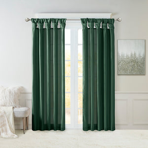 JLA Home Madison Park - Twist Faux Silk Lined Curtain Panel with Twist Tab Top — OEKO‑TEX, Privacy Lining, Luxe Sheen Drapes 84 L x 50 W x 0.13H MP40-8333