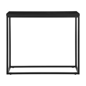 EuroStyle Teresa Lacquer Console Table Glossy Entry Hall Accent with Steel Base High Gloss Black/Matte Black 09911BLK