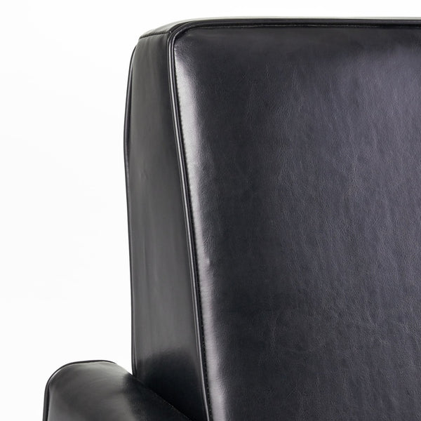 English Elm Christopher Knight Home® - Black Black Fax Leather Push Back Chair — Ergonomic PU Leather Recliner, Plush Padding, Durable Frame 52422.00PUBLK
