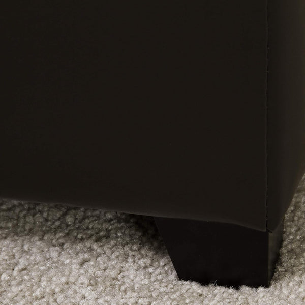 English Elm Christopher Knight Home® - DENVER 24IN Leather Storage Tray Ottoman in Chocolate with Reversible Tray-Top, Hidden Storage & Espresso Legs 53108.00PU