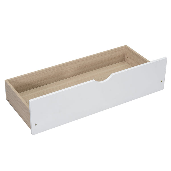 English Elm Twin Twin-over-Full Bunk Bed with Attached Ladder, Built-In Underbed Storage Drawers & Guardrail Safety Designed for Space-Saving Kids' Rooms White SM000119AAK-1