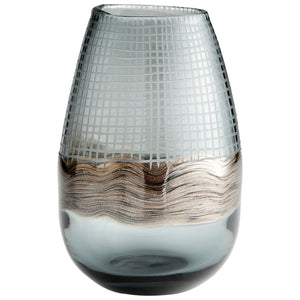 Axiom Vase Clear and Glitter Gold 09970 Cyan Design