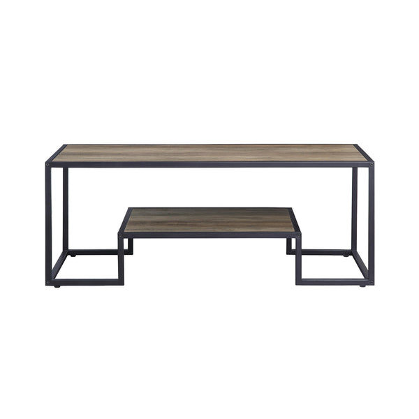 English Elm Rectangular Wooden Top Coffee Table with Gold Legs, Sleek Smooth Surface for Modern Living Rooms Black,Oak,Rustic B016P313967