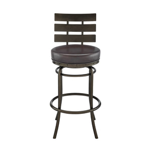 English Elm Tatyana Swivel Barstool Faux Leather Seat Mocha Frame for Kitchen or Home Bar B2736P464849