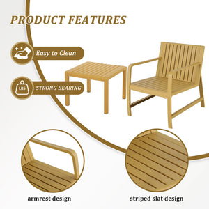 English Elm 2-Piece Indoor/Outdoor Furniture Set - Ergonomic, Waterproof, Easy-Clean Patio Chairs & Table In Yellow W3450P323305