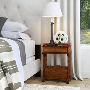 Butler Specialty Cummings Elegant Rectangular Wood End Table With Drawer And Magazine Storage For Modern Living Spaces Medium Brown Poplar Hardwood Solids,Birch Veneer,Mdf 999101-butler