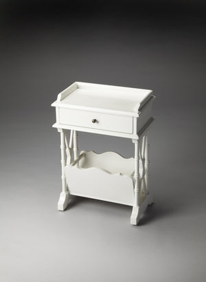 Butler Specialty Cummings Elegant Rectangular Wood End Table With Drawer And Magazine Storage For Modern Living Spaces White Poplar Hardwood Solids,Birch Veneer,Mdf 999304-butler