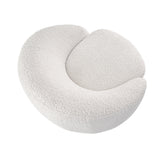 INK+IVY Jessel Modern/Contemporary Shearling Sherpa Swivel Chair with Wood Base II103-0578 Cream