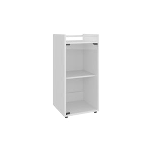 English Elm Bar Engineered Wood Bar Cabinet with Glass Door and 3 Shelves for Bottles & Glassware, Compact Design White 35.83 L x 19.69 W x 4.72 H B097P350285
