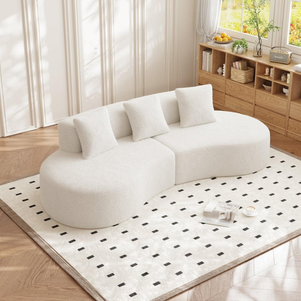 English Elm Modern Curved 5-Seater Sectional Sofa - Stylish Velvet Couch For Comfort & Easy Setup W1765S00121-GIGA