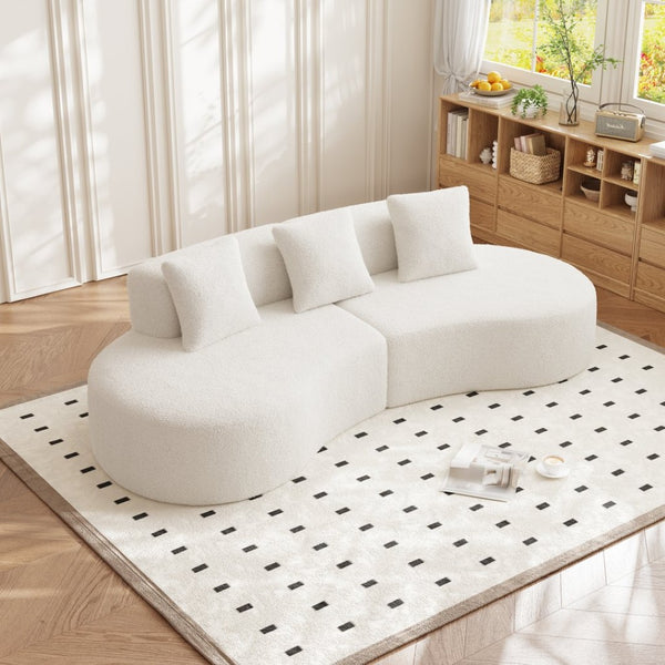 English Elm Modern Curved 5-Seater Sectional Sofa - Stylish Velvet Couch For Comfort & Easy Setup W1765S00121-GIGA