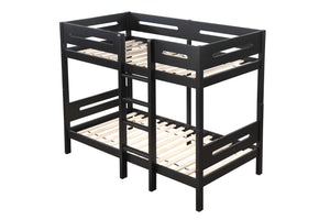 English Elm Ekko Twin/Twin Bunk Bed in Black Finish – Sturdy Pine Composite, 330 lb Capacity, Easy Assemble B2726S00330