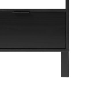 English Elm Walker Edison - Modern Solid Wood Nightstand with Curved Top and Drawer, Minimalist Pine Design for Bedroom Storage and Side Table Black 26.5 L x 19 W x 6 H B185P168920