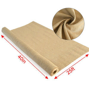 English Elm 3.3 Ft Natural Jute Burlap Roll Biodegradable Woven Fabric for Garden Weed Control T3656P337263