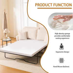 English Elm Sleeper Sofa Bed – Modern Linen Pull-Out Couch, 2-3 Seater With Memory Foam, Perfect For Small Spaces! W3696S00003-GIGA