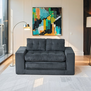 English Elm Loveseat Sofa Bed - Memory Foam Comfort, Space-Saving Design, No Assembly Required, Stylish Corduroy Fabric W2959P379140