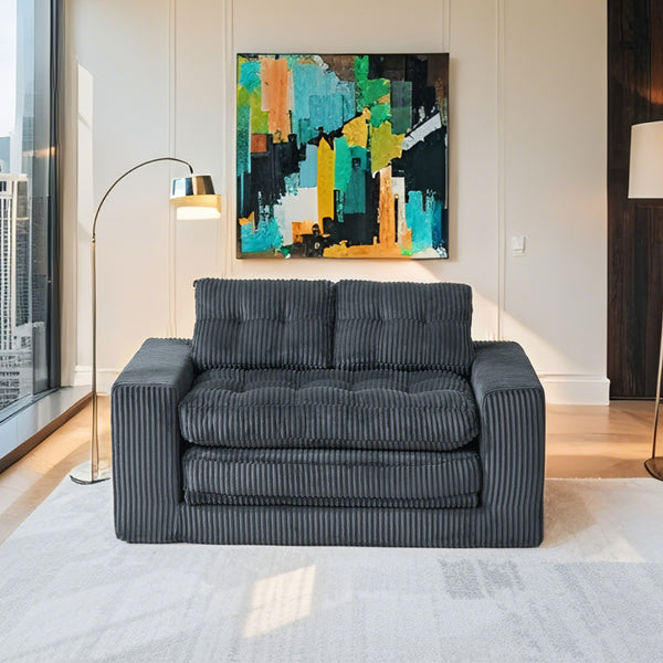 English Elm Loveseat Sofa Bed - Memory Foam Comfort, Space-Saving Design, No Assembly Required, Stylish Corduroy Fabric W2959P379140