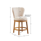 Madison Park Stewart Transitional Upholstered 360 Degree Swivel Counter Stool 25" H MP104-1212 Tan