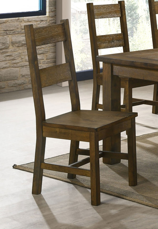 English Elm Set Of 2 Rustic Wooden Dining Chairs - Classic Farmhouse Style In Elegant Golden Brown Finish B016P223112-GIGA