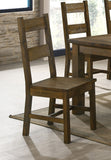 Golden Brown Wooden Dining Chairs Set - Rustic Country Charm, Solid Hardwood, 18.75