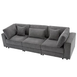 English Elm [ Video Provided] 105'' 3 Seater Sofa With Removable Back Cushions and 5 Pillows , For Living Room, Apartment, Spacious Space