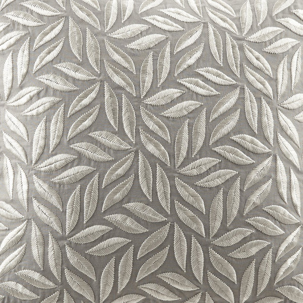 JLA Home Croscill Home - Square Embroidered Leaf Decor Pillow with Goose Feather Insert, 20"x20" Luxury Cotton-Linen Accent CHM30-0015