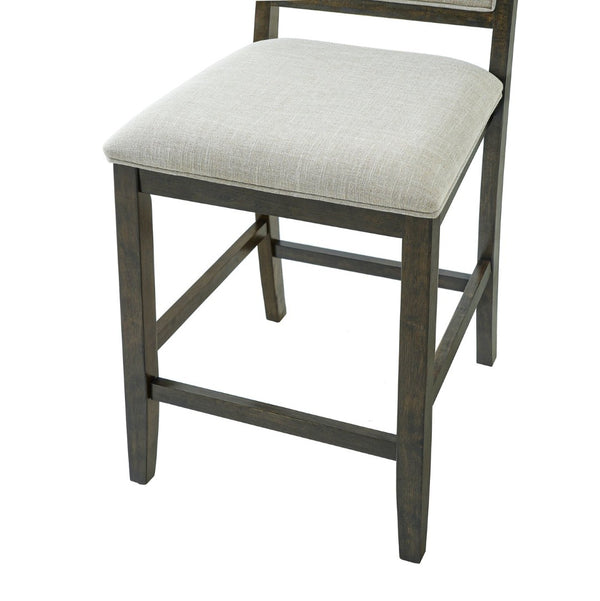 English Elm Counter Height Rubberwood Barstools Set of 2 Upholstered Seats for Kitchen Island Brown N752P377070D