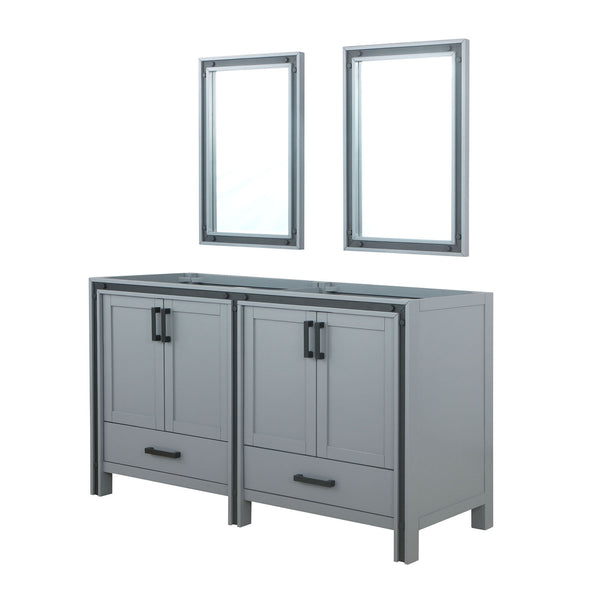 English Elm Dark Grey Double Bath Vanity Set With Mirrors - 60" W X 22" D, Stylish Storage Solution For Your Bath B2731S00581