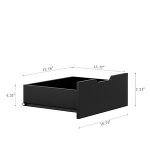English Elm Hall Tree with Bench Six Hooks Open Shelves Matte Black Mdf Entryway Organizer W1321P444289