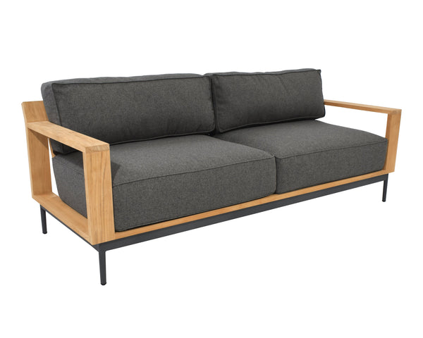 Sunpan Cagliari Sofa - Modern Outdoor Retreat with Durable Teak Wood Frame and Weather-Resistant Cushions Gracebay Grey