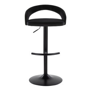 English Elm Adjustable Velvet Swivel Barstools with Matte Black Base for Kitchen or Home Bar Set of 3 B202S02051