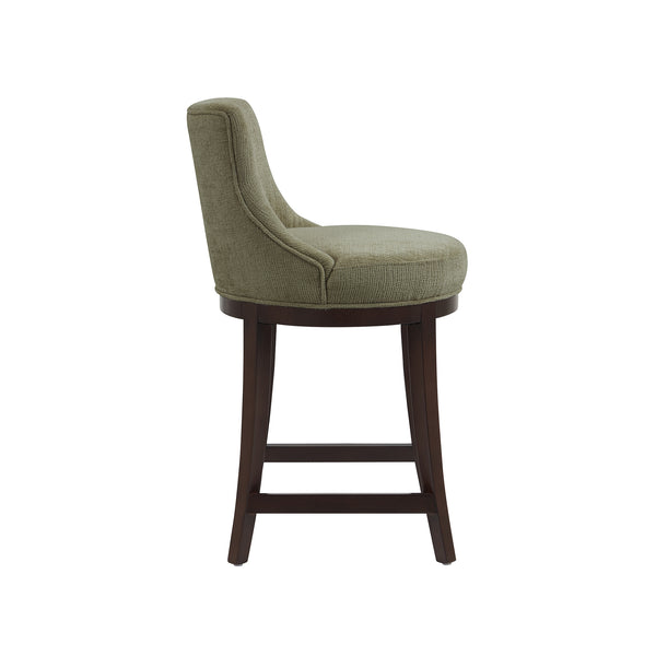 English Elm Lucia Leaf Green Chenille Counter Stool - Elegant Beech Wood Legs & Ergonomic Comfort Design B365P398060