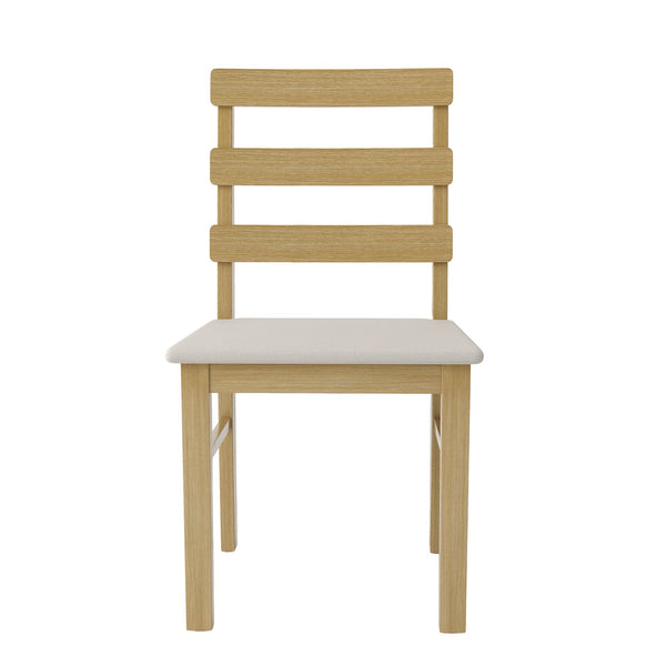 English Elm Original Solid Wood Dining Table and Chairs Set 5-Piece – Sturdy 275lb Capacity, Modern Rustic Design Natural Wood W395P316334