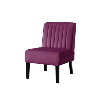 English Elm Reese Mid Century Modern Velvet Accent Chairs Set of 2 — Channel Tufted Comfort with Solid Wood Legs and Luxurious Upholstery Purple B2735P271033