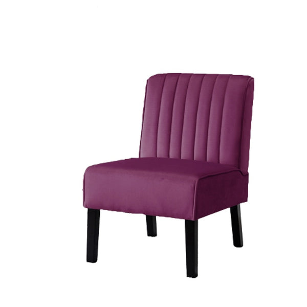 English Elm Reese Mid Century Modern Velvet Accent Chairs Set of 2 — Channel Tufted Comfort with Solid Wood Legs and Luxurious Upholstery Purple B2735P271033