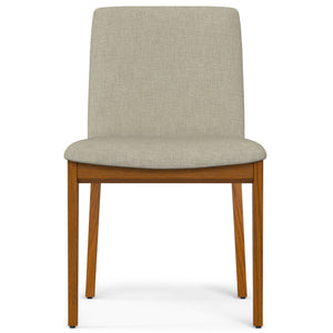 English Elm Selena Scandinavian Dining Chairs Set of 2 – Ash Wood Frame, Linen-Look Upholstery, Padded Comfort, Brown Finish B136P266931