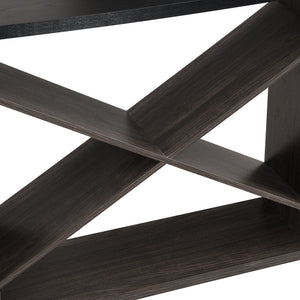 English Elm 70.87 Farmhouse Console Table with X-Frame Design, Detachable Extra-Long Entryway Shelf with Storage and Stable Thick-Plate Construction Black W2317P233346