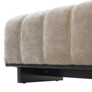 English Elm Indoor Channel Tufted Chenille Upholstered Bench Rubberwood Legs Entryway Dining N779P367309O